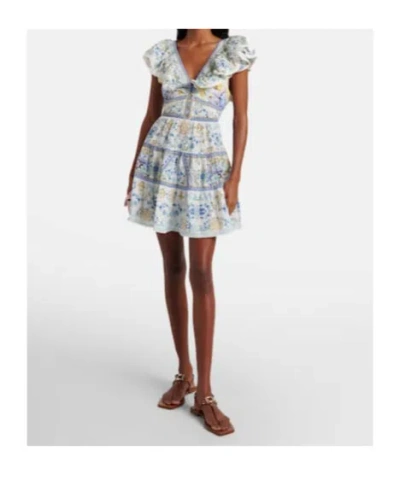 Camilla Tiered Short Dress With Neck Frill My Homespun Heart In Blue