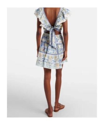 Camilla Tiered Short Dress With Neck Frill My Homespun Heart In Blue