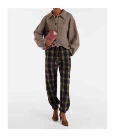 Attico Brushed Check-pattern Trousers In Multi
