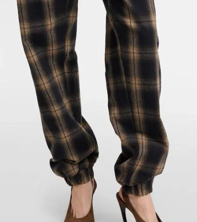 Attico Brushed Check-pattern Trousers In Multi