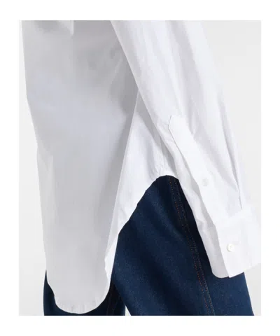Jean Paul Gaultier Womens White Blue Grey Scanned Bra Stretch-cotton Shirt