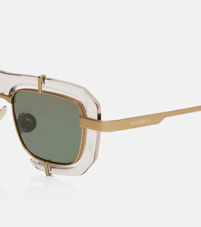 Jw Anderson Rectangular Sunglasses In Green