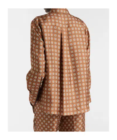 Dorothee Schumacher Graphic Dreams Printed Silk Twill Shirt In Brown