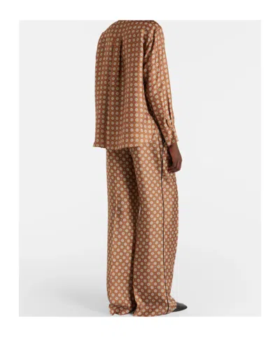 Dorothee Schumacher Graphic Dreams Printed Silk Twill Palazzo Pants In Brown