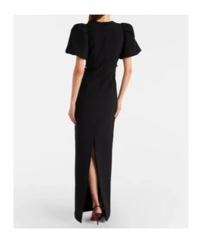Rebecca Vallance Zephyr Embellished Crepe Gown In Black