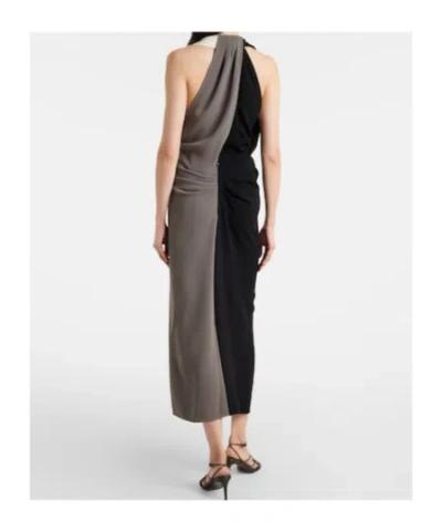 Proenza Schouler Elsa Colorblock Matte Double Crepe Dress In Black