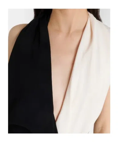 Proenza Schouler Elsa Colorblock Matte Double Crepe Dress In Black