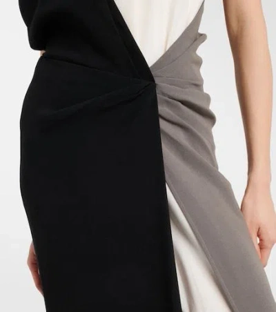 Proenza Schouler Elsa Colorblock Matte Double Crepe Dress In Black