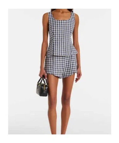 Posse Sadie Gingham Linen Top In Multi