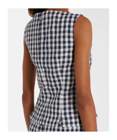 Posse Sadie Gingham Linen Top In Multi