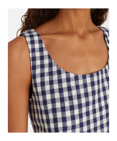 Posse Sadie Gingham Linen Top In Multi