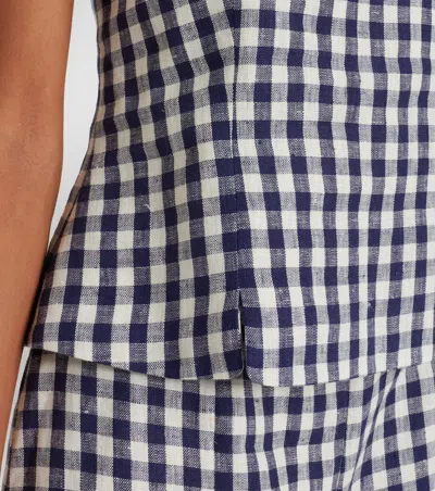 Posse Sadie Gingham Linen Top In Multi