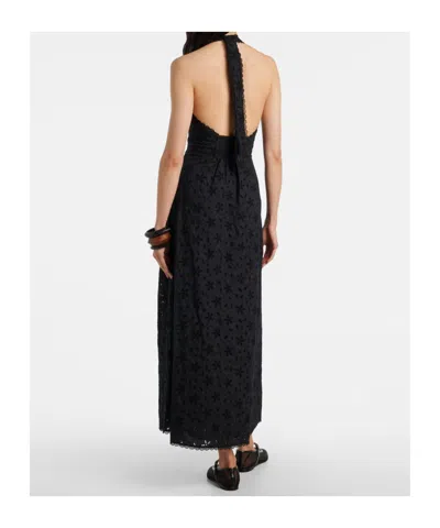 Posse Salma Embroidered Halterneck Dress In Black
