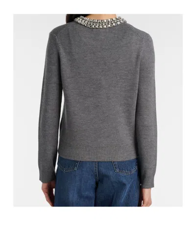 Veronica Beard Womens Dark Heather Grey Daro Crystal-embellished Wool Cardigan Xs In Gray