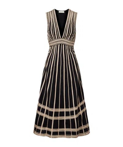 Ulla Johnson Palermo Ricrac And Grosgrain-trimmed Cotton-poplin Midi Dress In Multi