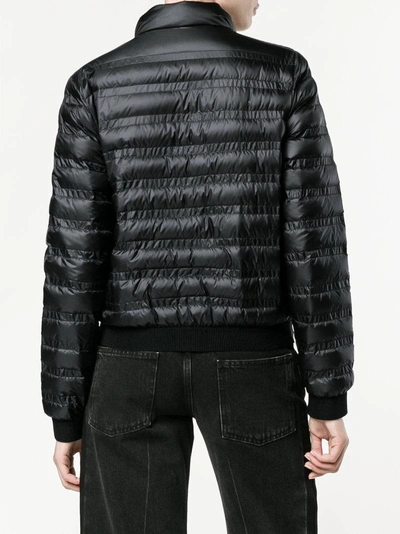 Shop Moncler Quilted Long Sleeve Jacket In Black