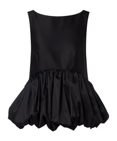 Rohe Peplum Wool And Silk Top In Black