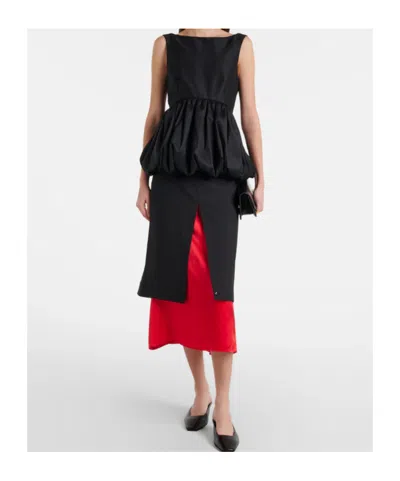 Rohe Peplum Wool And Silk Top In Black