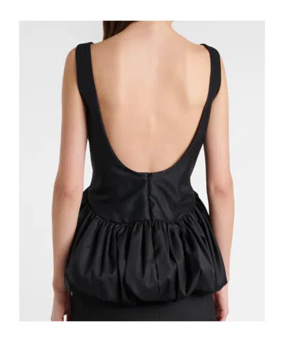 Rohe Peplum Wool And Silk Top In Black