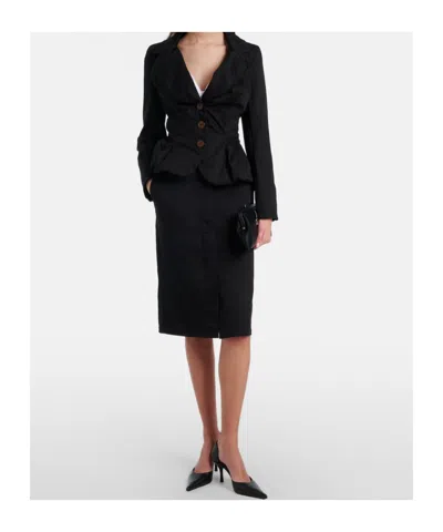 Vivienne Westwood Tailored Black Jacket With Notched Lapel And Flared Hem
