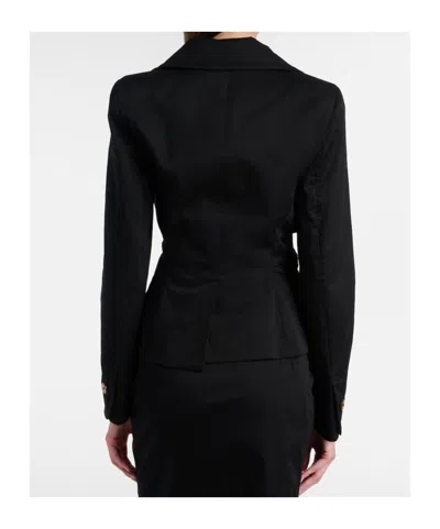Vivienne Westwood Tailored Black Jacket With Notched Lapel And Flared Hem