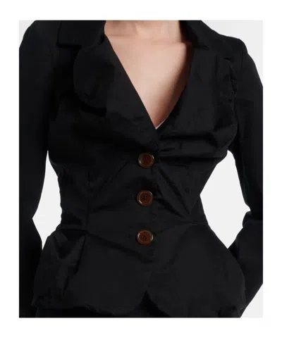 Vivienne Westwood Tailored Black Jacket With Notched Lapel And Flared Hem