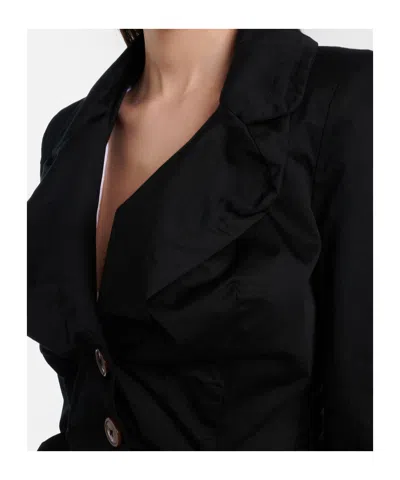 Vivienne Westwood Tailored Black Jacket With Notched Lapel And Flared Hem