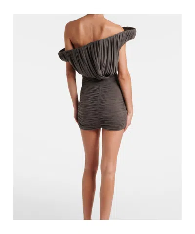 Magda Butrym Sculptural One-shoulder Mini Dress With Rose Petal Detail In Black