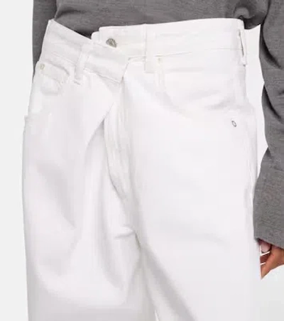 Agolde Vana Fold Wide-leg Jeans In White