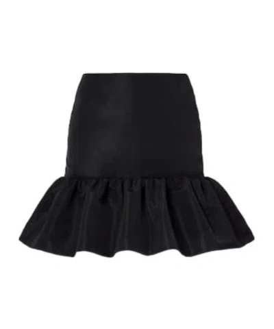 Nina Ricci Midi Skirt Featuring Ruffled Hem Detail In Black