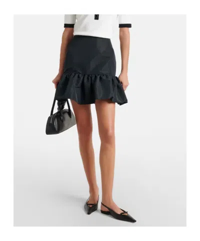 Nina Ricci Midi Skirt Featuring Ruffled Hem Detail In Black