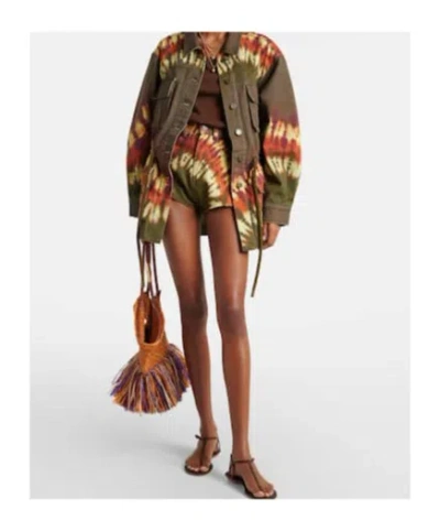 Alemais Marilyn Tie-dye Denim Utility Jacket In Green