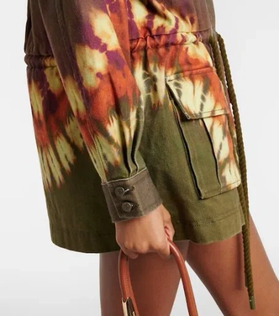 Alemais Marilyn Tie-dye Denim Utility Jacket In Green