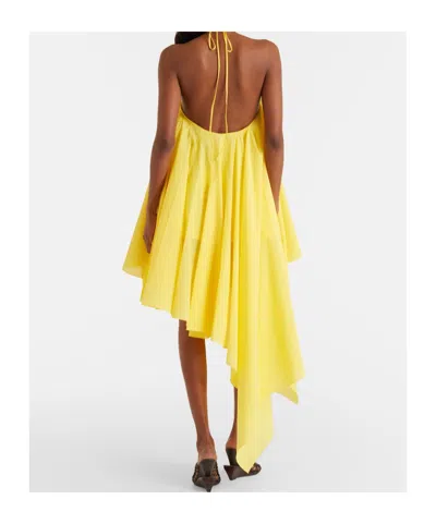 Jacquemus Neutral Mini Triangle Halter Neckline Dress In Yellow