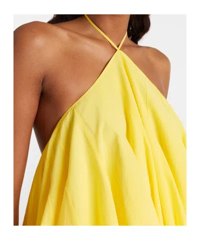 Jacquemus Neutral Mini Triangle Halter Neckline Dress In Yellow