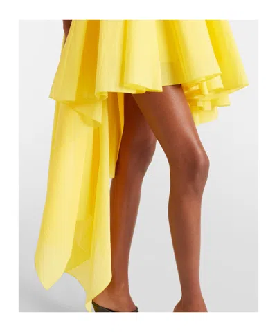 Jacquemus Neutral Mini Triangle Halter Neckline Dress In Yellow