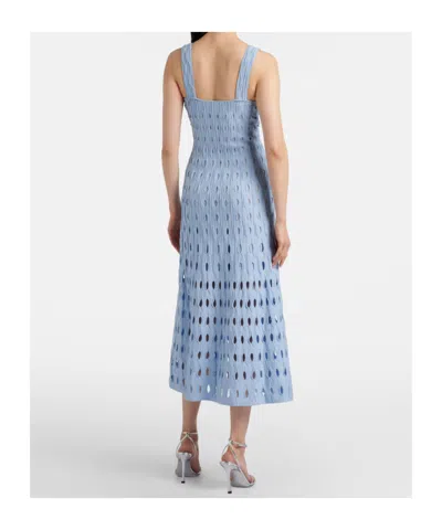 Simkhai Christina Knit Twist-front Midi Dress In Blue