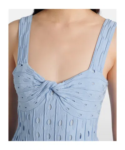 Simkhai Christina Knit Twist-front Midi Dress In Blue