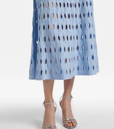 Simkhai Christina Knit Twist-front Midi Dress In Blue