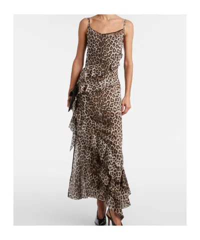Jacques Wei Leopard-print Draped Silk Maxi Dress In Multi