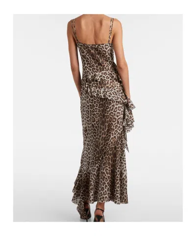 Jacques Wei Leopard-print Draped Silk Maxi Dress In Multi