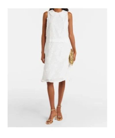 Dorothee Schumacher Mini Light Volumes Floral-embroidered Sleeveless Dress In White