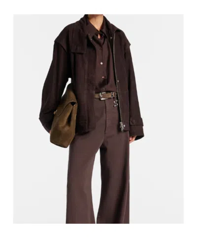 Rotate Birger Christensen Kamala Oversized Suede Jacket In Burgundy