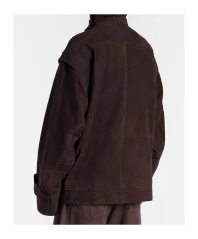 Rotate Birger Christensen Kamala Oversized Suede Jacket In Burgundy