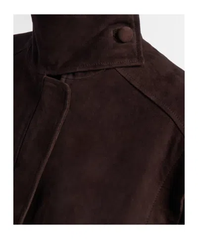 Rotate Birger Christensen Kamala Oversized Suede Jacket In Burgundy