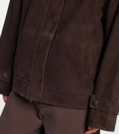 Rotate Birger Christensen Kamala Oversized Suede Jacket In Burgundy
