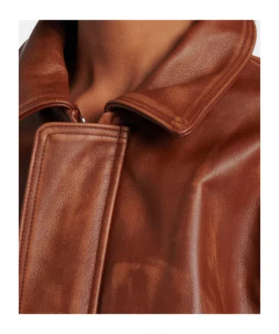 Jacques Wei Long-sleeved Leather Jacket In Brown