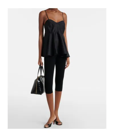 Rohe Paneled Duchesse-satin Peplum Bustier Top In Black