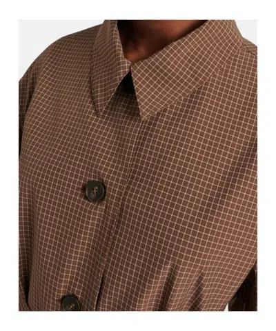 Rohe Checked Belted Coat In Brown
