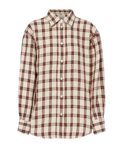 Rohe Oversized Checked Linen Shirt In Multi